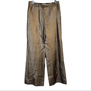 Phillip Lim 3.1 gold wide leg pants trousers 4 metallic lame
